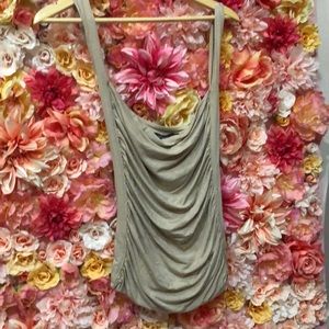 Tan flattering waste hugging top